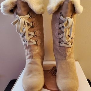 Faux Suede Shearling Boot